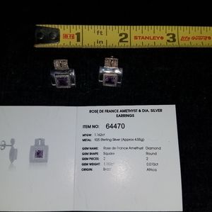 Rose de France amethyst and diamond earrings